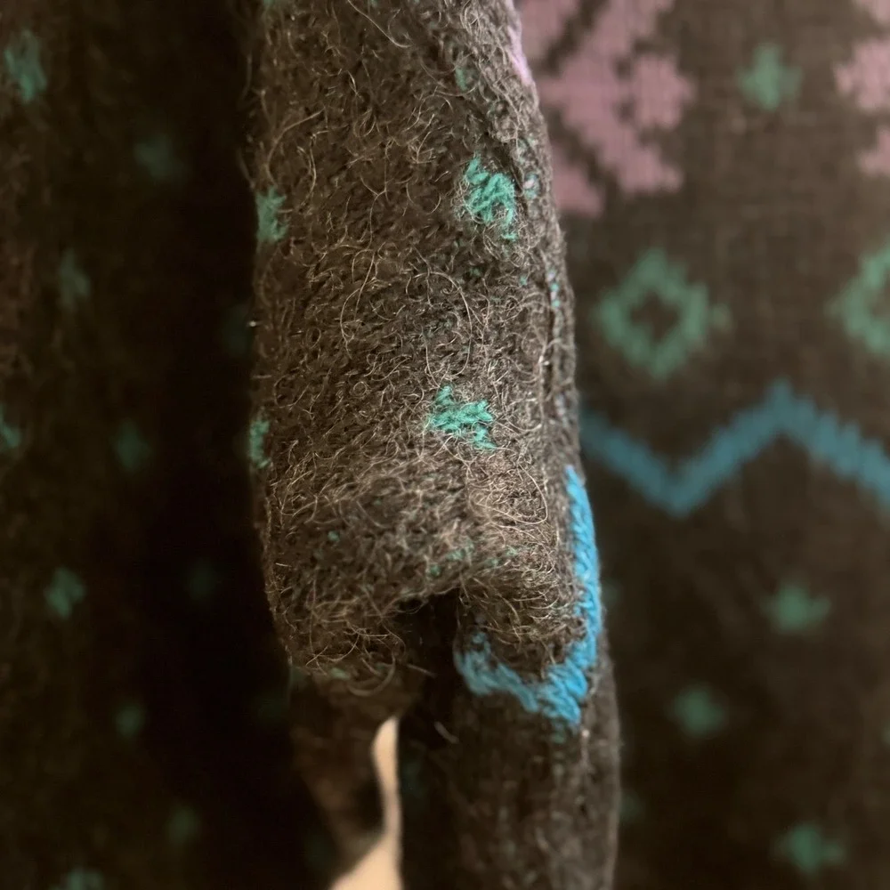 Álafoss Icewool‎ Iceland Wool Sweater Nordic Fair Isle Made Iceland M Vtg